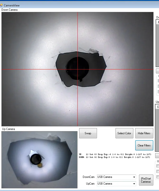 LitePlacer dual-camera CameraView user interface
