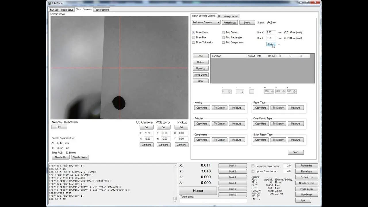 LitePlacer machine during Reza Naima's calibration demonstration