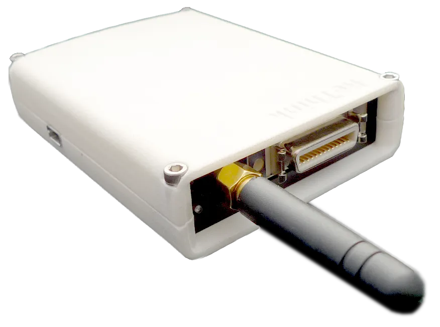 ReThink EEG wireless acquisition unit with antenna and electrode connector